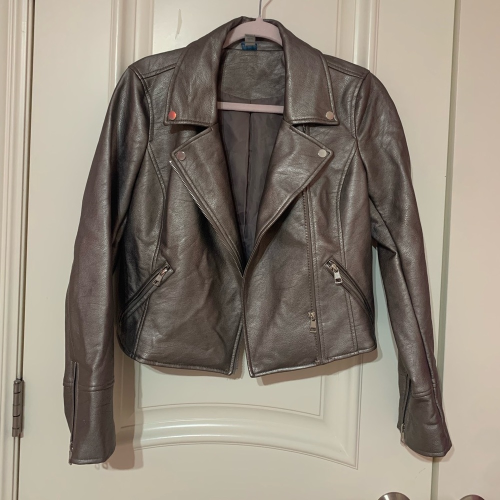 Silver leather jacket!!!